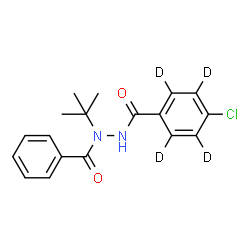 ChemSpider 2D Image | N'-Benzoyl-4-chloro-N'-(2-methyl-2-propanyl)(~2~H_4_)benzohydrazide | C18H15D4ClN2O2
