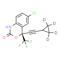 ChemSpider 2D Image | (4S)-6-Chloro-4-[(2,2,3,3-~2~H_4_)cyclopropylethynyl]-4-(trifluoromethyl)-1,4-dihydro-2H-3,1-benzoxazin-2-one | C14H5D4ClF3NO2