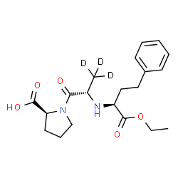 ChemSpider 2D Image | N-[(2S)-1-Ethoxy-1-oxo-4-phenyl-2-butanyl]-L-(3,3,3-~2~H_3_)alanyl-L-proline | C20H25D3N2O5