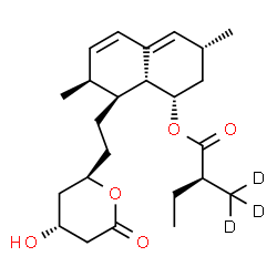 ChemSpider 2D Image | (1S,3R,7S,8S,8aR)-8-{2-[(2R,4R)-4-Hydroxy-6-oxotetrahydro-2H-pyran-2-yl]ethyl}-3,7-dimethyl-1,2,3,7,8,8a-hexahydro-1-naphthalenyl (2S)-2-(~2~H_3_)methylbutanoate | C24H33D3O5