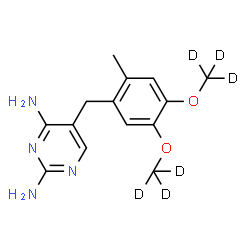 ChemSpider 2D Image | 5-{2-Methyl-4,5-bis[(~2~H_3_)methyloxy]benzyl}-2,4-pyrimidinediamine | C14H12D6N4O2