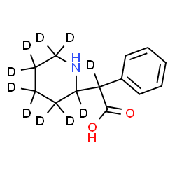 ChemSpider 2D Image | Phenyl[(2,3,3,4,4,5,5,6,6-~2~H_9_)-2-piperidinyl](~2~H)acetic acid | C13H7D10NO2