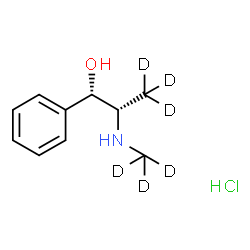 ChemSpider 2D Image | (1S,2S)-2-[(~2~H_3_)Methylamino]-1-phenyl-1-(3,3,3-~2~H_3_)propanol hydrochloride (1:1) | C10H10D6ClNO
