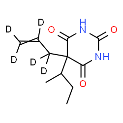 ChemSpider 2D Image | 5-sec-Butyl-5-[(~2~H_5_)-2-propen-1-yl]-2,4,6(1H,3H,5H)-pyrimidinetrione | C11H11D5N2O3