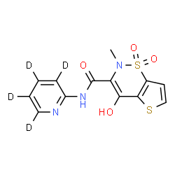 ChemSpider 2D Image | 4-Hydroxy-2-methyl-N-[(~2~H_4_)-2-pyridinyl]-2H-thieno[2,3-e][1,2]thiazine-3-carboxamide 1,1-dioxide | C13H7D4N3O4S2