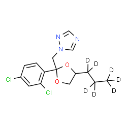 ChemSpider 2D Image | Propiconazole-d7 | C15H10D7Cl2N3O2