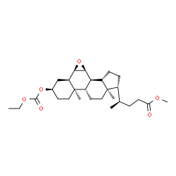 ChemSpider 2D Image | Methyl (3alpha,5beta,6alpha,7alpha)-3-[(ethoxycarbonyl)oxy]-6,7-epoxycholan-24-oate | C28H44O6