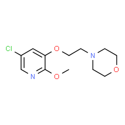 ChemSpider 2D Image | 4-{2-[(5-Chloro-2-methoxy-3-pyridinyl)oxy]ethyl}morpholine | C12H17ClN2O3