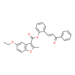 ChemSpider 2D Image | 2-[(1E)-3-Oxo-3-phenyl-1-propen-1-yl]phenyl 5-ethoxy-2-methyl-1-benzofuran-3-carboxylate | C27H22O5