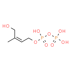 ChemSpider 2D Image | (2Z)-4-Hydroxy-3-methyl-2-buten-1-yl trihydrogen diphosphate | C5H12O8P2