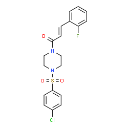ChemSpider 2D Image | (2E)-1-{4-[(4-Chlorophenyl)sulfonyl]-1-piperazinyl}-3-(2-fluorophenyl)-2-propen-1-one | C19H18ClFN2O3S
