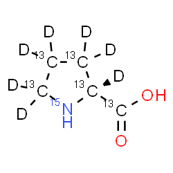 ChemSpider 2D Image | L-Proline-13C5,15N,2,3,3,4,4,5,5-d7 | 13C5H2D715NO2