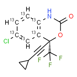 ChemSpider 2D Image | (4S)-6-Chloro-4-(cyclopropylethynyl)-4-(trifluoromethyl)(4a,5,6,7,8,8a-~13~C_6_)-1,4-dihydro-2H-3,1-benzoxazin-2-one | C813C6H9ClF3NO2