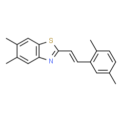 ChemSpider 2D Image | 2-[(E)-2-(2,5-Dimethylphenyl)vinyl]-5,6-dimethyl-1,3-benzothiazole | C19H19NS