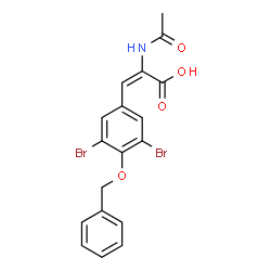 ChemSpider 2D Image | (2E)-2-Acetamido-3-[4-(benzyloxy)-3,5-dibromophenyl]acrylic acid | C18H15Br2NO4