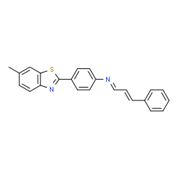 ChemSpider 2D Image | (1E,2E)-N-[4-(6-Methyl-1,3-benzothiazol-2-yl)phenyl]-3-phenyl-2-propen-1-imine | C23H18N2S