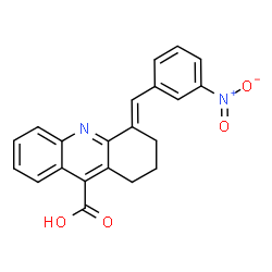 ChemSpider 2D Image | (4E)-4-(3-Nitrobenzylidene)-1,2,3,4-tetrahydro-9-acridinecarboxylic acid | C21H16N2O4