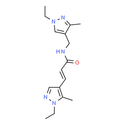 ChemSpider 2D Image | (2E)-3-(1-Ethyl-5-methyl-1H-pyrazol-4-yl)-N-[(1-ethyl-3-methyl-1H-pyrazol-4-yl)methyl]acrylamide | C16H23N5O