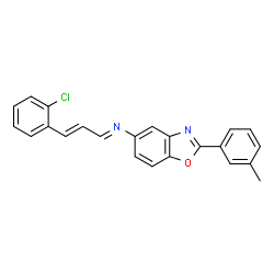ChemSpider 2D Image | (1E,2E)-3-(2-Chlorophenyl)-N-[2-(3-methylphenyl)-1,3-benzoxazol-5-yl]-2-propen-1-imine | C23H17ClN2O