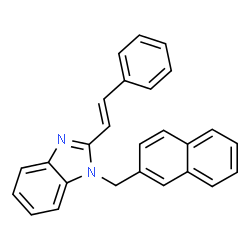 ChemSpider 2D Image | 1-(2-Naphthylmethyl)-2-[(E)-2-phenylvinyl]-1H-benzimidazole | C26H20N2