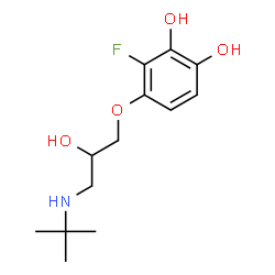 ChemSpider 2D Image | 3-Fluoro-4-{2-hydroxy-3-[(2-methyl-2-propanyl)amino]propoxy}-1,2-benzenediol | C13H20FNO4