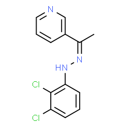 ChemSpider 2D Image | 3-[(1Z)-N-(2,3-Dichlorophenyl)ethanehydrazonoyl]pyridine | C13H11Cl2N3