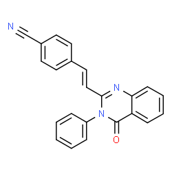 ChemSpider 2D Image | 4-[(E)-2-(4-Oxo-3-phenyl-3,4-dihydro-2-quinazolinyl)vinyl]benzonitrile | C23H15N3O