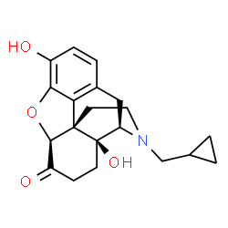 ChemSpider 2D Image | (5beta)-17-(Cyclopropylmethyl)-3,14-dihydroxy-4,5-epoxymorphinan-6-one | C20H23NO4