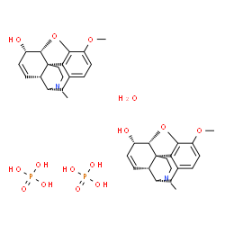 ChemSpider 2D Image | (5alpha,6alpha)-3-Methoxy-17-methyl-7,8-didehydro-4,5-epoxymorphinan-6-ol phosphate hydrate (2:2:1) | C36H50N2O15P2