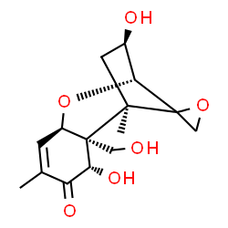 ChemSpider 2D Image | (3beta,7alpha,12xi)-3,7,15-Trihydroxy-12,13-epoxytrichothec-9-en-8-one | C15H20O6