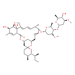 ChemSpider 2D Image | (1'R,2R,4'S,5S,6R,8'R,12'S,13'S,20'R,21'R,24'S)-6-[(2S)-2-Butanyl]-21',24'-dihydroxy-5,11',13',22'-tetramethyl-2'-oxo-3,4,5,6-tetrahydrospiro[pyran-2,6'-[3,7,19]trioxatetracyclo[15.6.1.1~4,8~.0~20,24~
]pentacosa[10,14,16,22]tetraen]-12'-yl 2,6-dideoxy-4-O-(2,6-dideoxy-3-O-methyl-alpha-L-arabino-hexopyranosyl)-3-O-methyl-alpha-L-arabino-hexopyranoside | C48H74O14