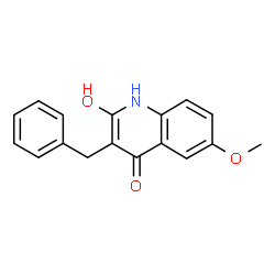 ChemSpider 2D Image | 3-Benzyl-2-hydroxy-6-methoxy-4(1H)-quinolinone | C17H15NO3