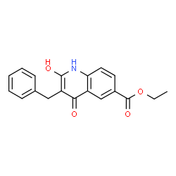 ChemSpider 2D Image | Ethyl 3-benzyl-2-hydroxy-4-oxo-1,4-dihydro-6-quinolinecarboxylate | C19H17NO4