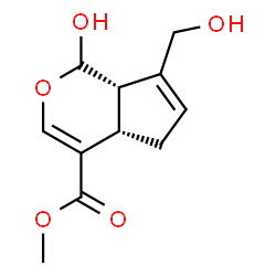 ChemSpider 2D Image | Methyl (4aS,7aS)-1-hydroxy-7-(hydroxymethyl)-1,4a,5,7a-tetrahydrocyclopenta[c]pyran-4-carboxylate | C11H14O5