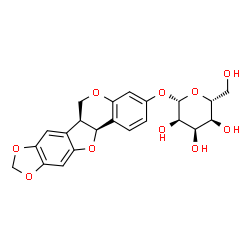ChemSpider 2D Image | (6aS,12aS)-6a,12a-Dihydro-6H-[1,3]dioxolo[5,6][1]benzofuro[3,2-c]chromen-3-yl beta-D-allopyranoside | C22H22O10