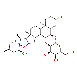 ChemSpider 2D Image | (3beta,5alpha,6alpha,8xi,9xi,14xi,16xi,17xi,23S,25R)-3,23-Dihydroxyspirostan-6-yl beta-D-allopyranoside | C33H54O10