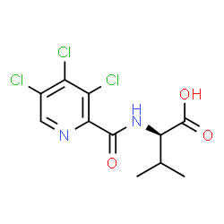 ChemSpider 2D Image | N-[(3,4,5-Trichloro-2-pyridinyl)carbonyl]-D-valine | C11H11Cl3N2O3