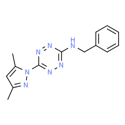 ChemSpider 2D Image | N-Benzyl-6-(3,5-dimethyl-1H-pyrazol-1-yl)-1,2,4,5-tetrazin-3-amine | C14H15N7
