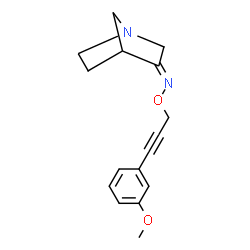 ChemSpider 2D Image | (3E)-N-{[3-(3-Methoxyphenyl)-2-propyn-1-yl]oxy}-1-azabicyclo[2.2.1]heptan-3-imine | C16H18N2O2