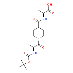 ChemSpider 2D Image | N-{[1-(N-{[(2-Methyl-2-propanyl)oxy]carbonyl}-L-alanyl)-4-piperidinyl]carbonyl}-L-alanine | C17H29N3O6