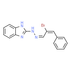 ChemSpider 2D Image | 2-{(2Z)-2-[(2E)-2-Bromo-3-phenyl-2-propen-1-ylidene]hydrazino}-1H-benzimidazole | C16H13BrN4
