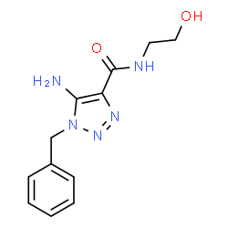 ChemSpider 2D Image | 5-Amino-1-benzyl-N-(2-hydroxyethyl)-1H-1,2,3-triazole-4-carboxamide | C12H15N5O2