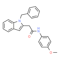 ChemSpider 2D Image | 2-(1-Benzyl-1H-indol-2-yl)-N-(4-methoxyphenyl)acetamide | C24H22N2O2