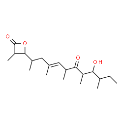 ChemSpider 2D Image | 4-[(4E)-9-Hydroxy-4,6,8,10-tetramethyl-7-oxo-4-dodecen-2-yl]-3-methyl-2-oxetanone | C20H34O4