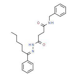 ChemSpider 2D Image | N-Benzyl-4-oxo-4-[(2E)-2-(1-phenylhexylidene)hydrazino]butanamide | C23H29N3O2