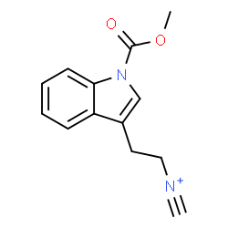 ChemSpider 2D Image | 2-[1-(Methoxycarbonyl)-1H-indol-3-yl]-N-methylidyneethanaminium | C13H13N2O2