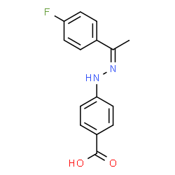ChemSpider 2D Image | 4-{(2Z)-2-[1-(4-Fluorophenyl)ethylidene]hydrazino}benzoic acid | C15H13FN2O2