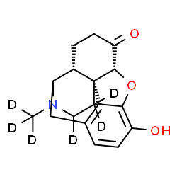 ChemSpider 2D Image | (5alpha,9alpha)-3-Hydroxy-17-(~2~H_3_)methyl(15,15,16-~2~H_3_)-4,5-epoxymorphinan-6-one | C17H13D6NO3
