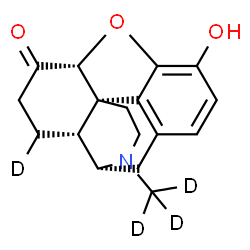 ChemSpider 2D Image | (5alpha)-3-Hydroxy-17-(~2~H_3_)methyl(8-~2~H_1_)-4,5-epoxymorphinan-6-one | C17H15D4NO3