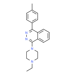 ChemSpider 2D Image | 1-(4-Ethyl-1-piperazinyl)-4-(4-methylphenyl)phthalazine | C21H24N4